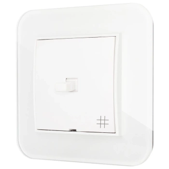 Włącznik krzyżowy w stylu USA ramka zaokrąglona efekt szkła seria ICON kolor biały