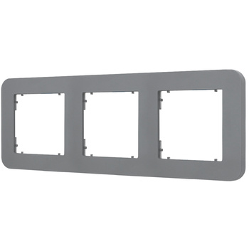 Ramka uniwersalna potrójna zaokrąglona z tworzywa Karlik seria MINI 27MRTZ-3 kolor szary mat