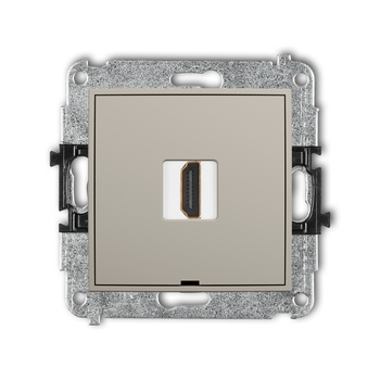 Mechanizm gniazda pojedynczego HDMI 2.0, 4K, bez pola opisowego Karlik seria ICON 60IHDMIBO-3 kolor taupe