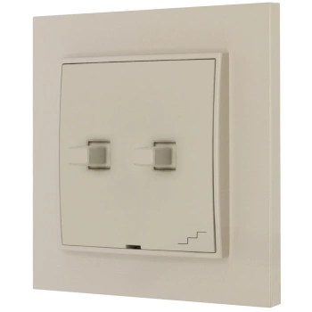 Włącznik schodowy podwójny w stylu USA ramka kwadratowa seria Mini kolor taupe