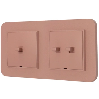 Włącznik pojedynczy i podwójny w stylu USA ramka zaokrąglona seria Mini kolor łososiowy