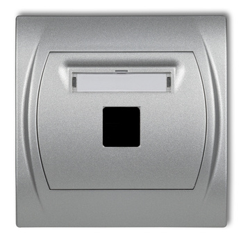 Gniazdo multimedialne pojedyncze bez modułu standard Keystone Karlik seria LOGO 7LGM-1P kolor srebrny metalik