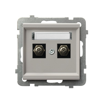 Gniazdo ekwipotencjalne podwójne seria SONATA kolor Kaszmir symbol GPE-2R/m/82