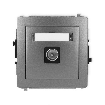 Mechanizm gniazda antenowego pojedynczego TV Karlik seria DECO 11DGTV-1 kolor grafitowy