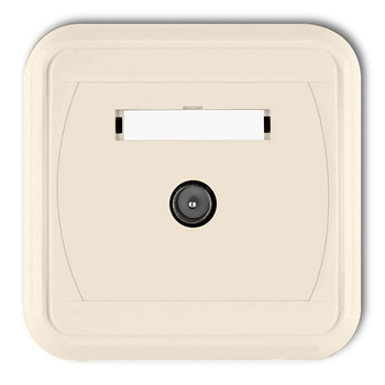 Gniazdo antenowe pojedyncze TV Karlik seria LIZA 1GTV-1L kolor beżowy