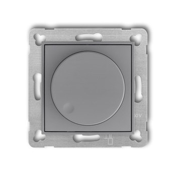 Mechanizm elektronicznego regulatora oświetlenia przyciskowo-obrotowego do współpracy z zasilaczami sterowanymi napięciem 1-10 V Karlik seria ICON 27IRO-3 kolor szary mat