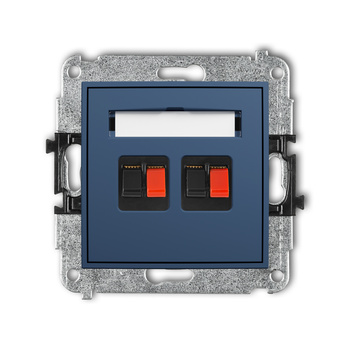 Mechanizm gniazda głośnikowego podwójnego Karlik seria ICON 64IGG-2 kolor navy blue