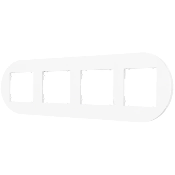 Ramka uniwersalna poczwórna okrągła z tworzywa Karlik seria MINI 25MRTO-4 kolor biały mat