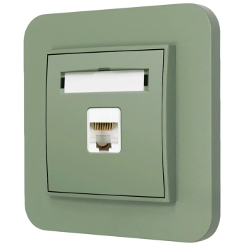 Gniazdo internetowe rj45 1x z ramką zaokrągloną seria MINI kolor szałwiowy