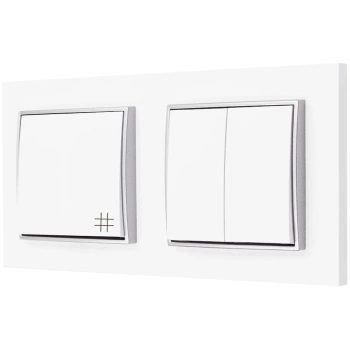 Włącznik światła podwójny i krzyżowy kolor biały/srebrny