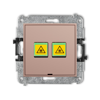 Mechanizm gniazda światłowodowego/optycznego podwójnego, bez pola opisowego Karlik seria MINI 62MGOPBO-2 kolor łososiowy