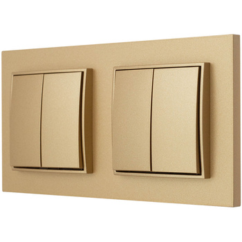 Włącznik światła Dwa podwójne kolor złoty
