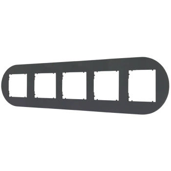 Ramka uniwersalna pięciokrotna okrągła z tworzywa Karlik seria MINI 28MRTO-5 kolor grafitowy mat