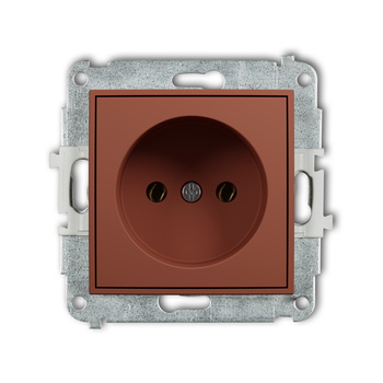 Mechanizm gniazda pojedynczego bez uziemienia 2P bez przesłon torów prądowych Karlik seria MINI 63MGP-1 kolor terakota