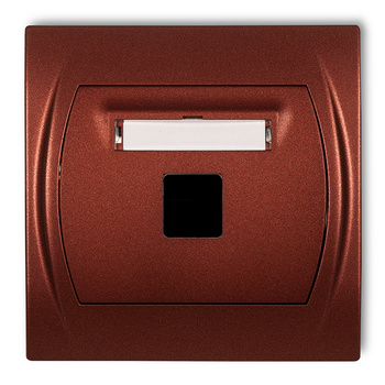 Gniazdo multimedialne pojedyncze bez modułu standard Keystone Karlik seria LOGO 9LGM-1P kolor brązowy metalik