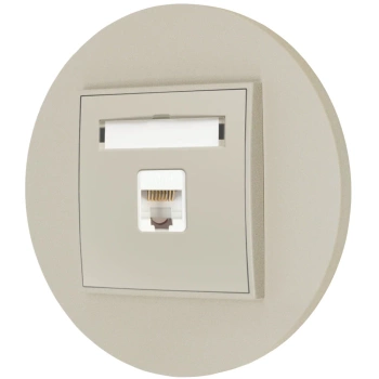 Gniazdo internetowe rj45 1x z ramką okrągłą seria MINI kolor taupe
