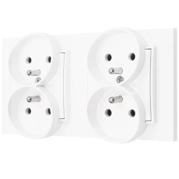 Dwa gniazda bezpieczne dla dzieci kolor biały 16