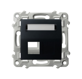 Obudowa gniazda pojedynczego typu Keystone skośna seria SZAFIR kolor Czarny metalik symbol GPK-1ZS/p/33