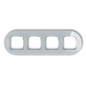 Ramka uniwersalna poczwórna okrągła - efekt szkła ramka: szara spód: grafitowy mat Karlik seria ICON 15-28-IRSO-4 kolor szary