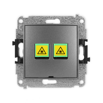 Mechanizm gniazda światłowodowego/optycznego podwójnego, bez pola opisowego Karlik seria ICON 11IGOPBO-2 kolor grafitowy