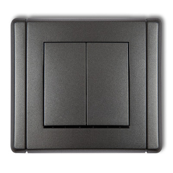 Łącznik zwierny, dwubiegunowy bez piktogramów, osobne zasilanie Karlik seria FLEXI 11FWP-44.2 kolor grafitowy