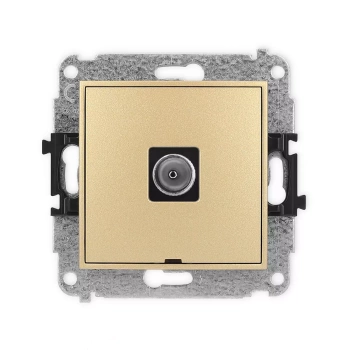 Mechanizm gniazda antenowego pojedynczego TV, bez pola opisowego Karlik seria ICON 29IGTVBO-1 kolor złoty