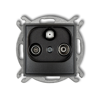 Mechanizm gniazda abonenckiego RTV-SAT końcowego 2 wejścia antenowe Karlik seria ICON 11IGST kolor grafitowy