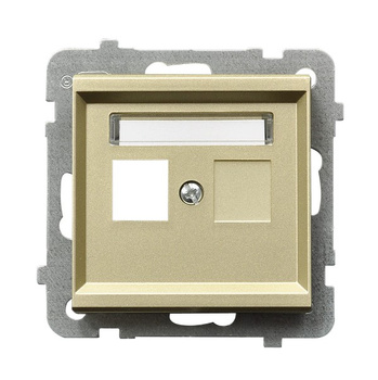 Obudowa gniazda pojedynczego typu Keystone prosta seria SONATA kolor Szampański złoty symbol GPK-1R/p/39