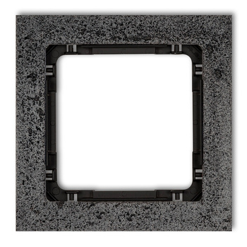 Ramka uniwersalna pojedyncza - beton ramka: antracytowa; spód: czarny Karlik seria DECO 11-12-DRB-1 kolor antracyt