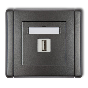 Gniazdo pojedyncze USB A-A 3.0 Karlik seria FLEXI 11FGUSB-5 kolor grafitowy