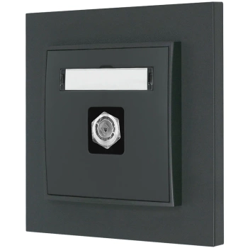 Gniazdo antenowe 1x z ramką prostą seria MINI kolor grafitowy mat