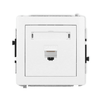 Mechanizm gniazda komputerowego pojedynczego 1xRJ45, kat. 6A, 8-stykowy Karlik seria DECO 25DGK-7 kolor biały mat