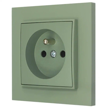 Gniazdo pojedyncze z ramką prostą seria MINI kolor szałwiowy