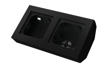 Puszka narożna do serii SONATA podwójna, wyposażona w ramkę seria SONATA kolor Czarny metalik symbol PNP-2RN/33