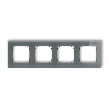 Ramka uniwersalna poczwórna kwadratowa - efekt szkła ramka: grafitowa spód: czarny Karlik seria ICON 28-12-IRSK-4 kolor grafitowy