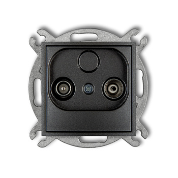 Mechanizm gniazda abonenckiego RTV przelotowego 12dB Karlik seria ICON 11IG12P kolor grafitowy