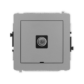 Mechanizm gniazda antenowego pojedynczego TV, bez pola opisowego Karlik seria DECO 27DGTVBO-1 kolor szary mat
