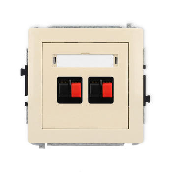 Mechanizm gniazda głośnikowego podwójnego Karlik seria DECO 1DGG-2 kolor beżowy