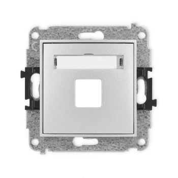 Mechanizm gniazda multimedialnego pojedynczego bez modułu standard Keystone Karlik seria ICON 7IGM-1P kolor srebrny metalik