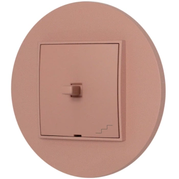 Włącznik schodowy w stylu USA ramka okrągła seria Mini kolor łososiowy