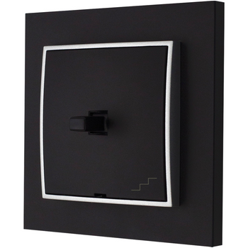 Włącznik schodowy styl usa karlik mini kolor czarny mat/srebrny