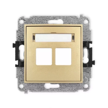 Mechanizm gniazda multimedialnego podwójnego bez modułu standard Keystone Karlik seria MINI 29MGM-2P kolor złoty