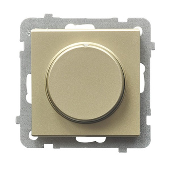 Ściemniacz przyciskowo-obrotowy przystosowany do obciążenia żarowego i halogenowego seria SONATA kolor Szampański złoty symbol ŁP-8R/m/39