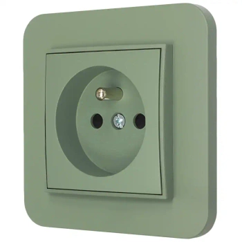 Gniazdo pojedyncze z ramką zaokrągloną seria MINI kolor szałwiowy