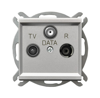 Gniazdo RTV-DATA seria SONATA kolor Srebro mat symbol GPA-RD/m/38