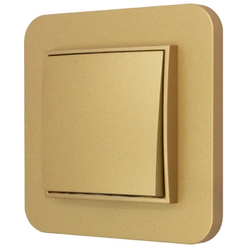Włącznik pojedynczy z ramką zaokrągloną seria MINI kolor złoty