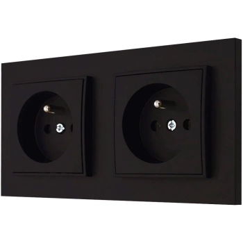 Dwa gniazda bezpieczne dla dzieci kolor czarny mat 8