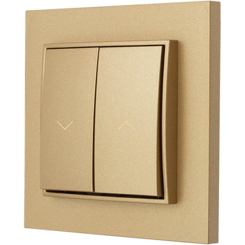 Włącznik roletowy z blokadą z ramką kolor złoty