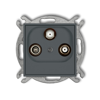 Mechanizm gniazda abonenckiego 2 wyjścia SAT + TV Karlik seria ICON 28IGSN kolor grafitowy mat