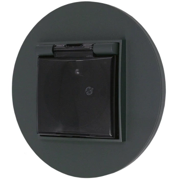 Gniazdo hermetyczne z ramką okrągłą seria MINI kolor grafitowy mat